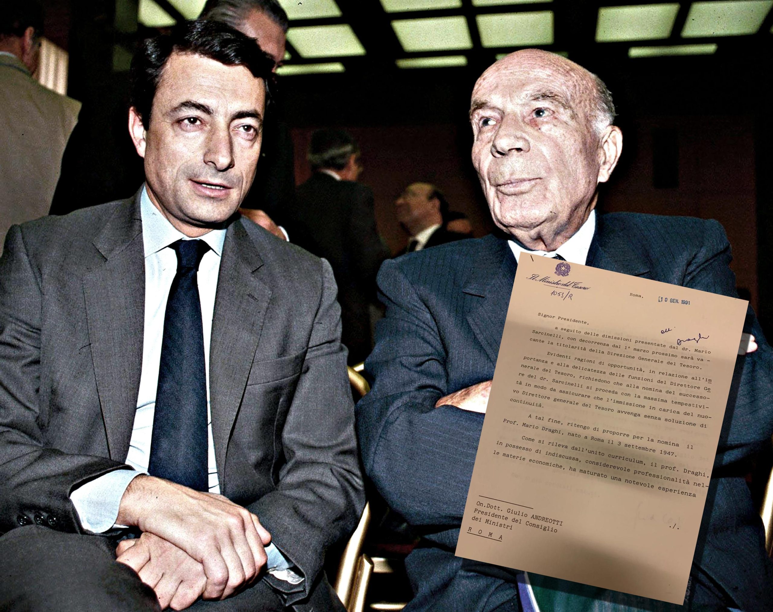 La lettera con cui Guido Carli affidò una missione a Draghi