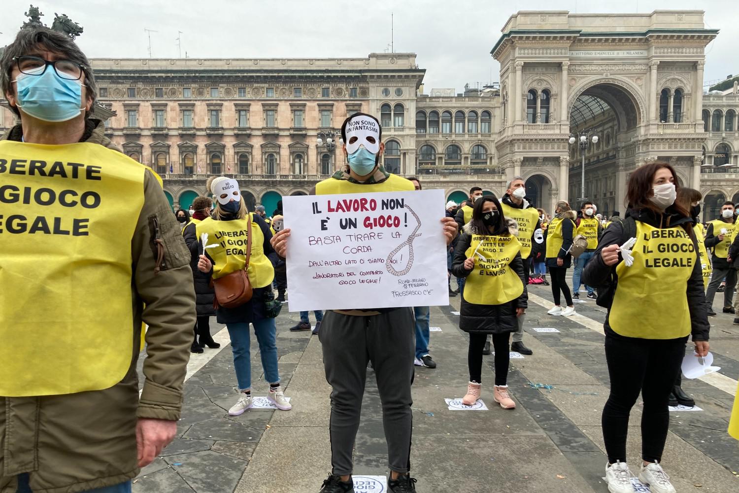 Gioco legale, scende in piazza la rabbia dei lavoratori