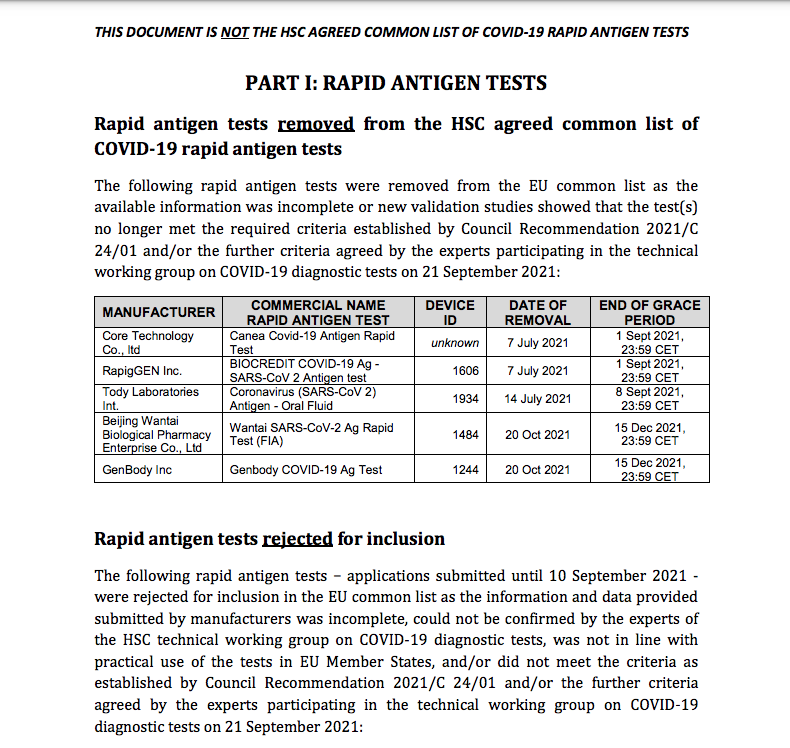 I test rapidi usati in Italia non sono validi per il Green Pass