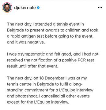 Le scuse (incredibili) di Djokovic Le scuse (incredibili) di Djokovic
