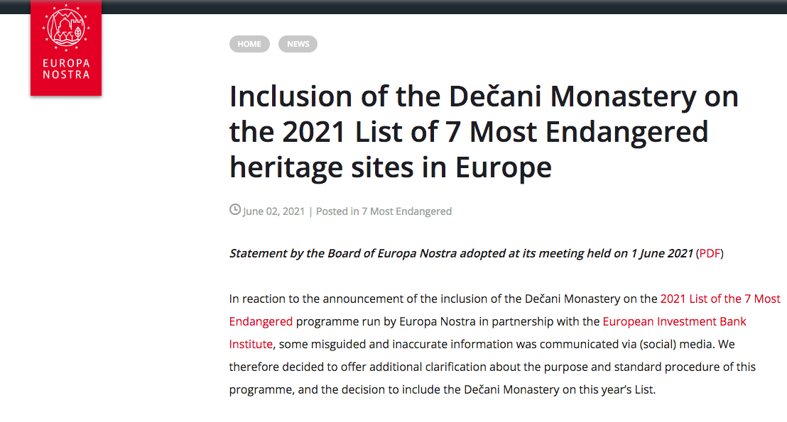 Kosovo: monastero serbo-ortodosso cancellato da Google maps Kosovo: monastero serbo-ortodosso cancellato da Google maps