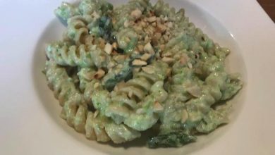 Cuciniamo insieme: fusilli con asparagi e crema di ricotta