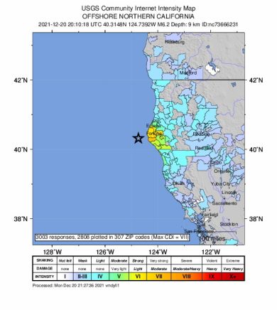 California, scossa di terremoto di magnitudo 6,4
