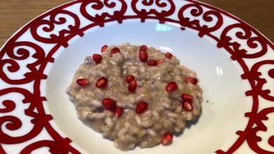 Cuciniamo insieme: risotto di Capodanno con melagrana e rosé