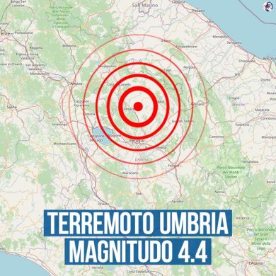 Terremoto in Umbria: scossa di magnitudo 4.4 a Perugia