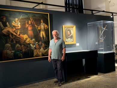 Il maestro Guido Venanzoni alla mostra “La bilancia e la spada”