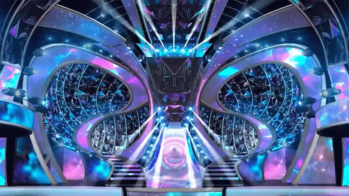 La scenografia “mille luci” di Sanremo 2024