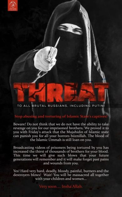 L’Isis minaccia la Russia: «possiamo vendicarci per i nostri fratelli imprigionati»