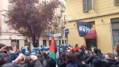 Torino, scontri durante la manifestazione pro Palestina | video