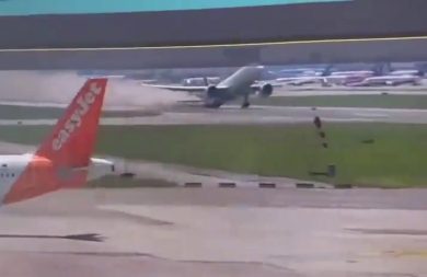 Malpensa, incidente sulla pista | video