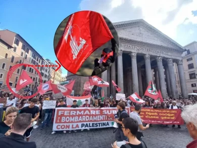 L’antisemitismo dilaga nelle piazze: c’è pure la bandiera di Hezbollah