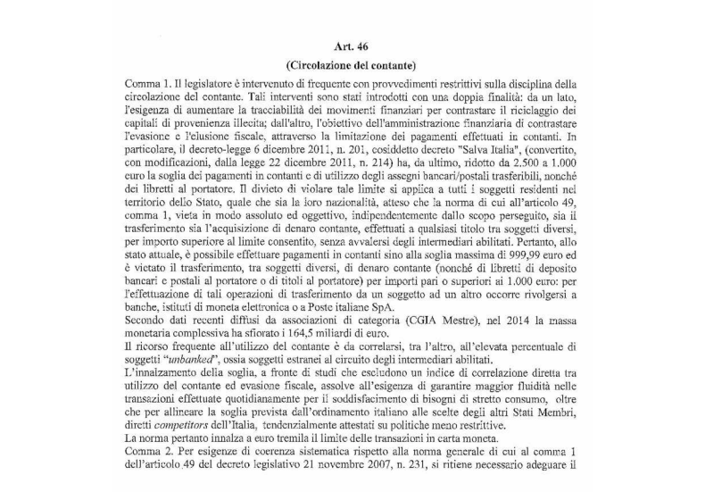 Siamo al Festival dell’uso politico ed ipocrito del contante e dell’evasione fiscale