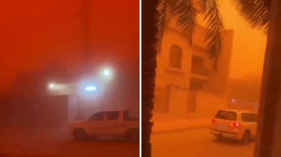 Iraq una da Panorama.it Iraq una violenta tempesta di sabbia tinge il cielo di rosso