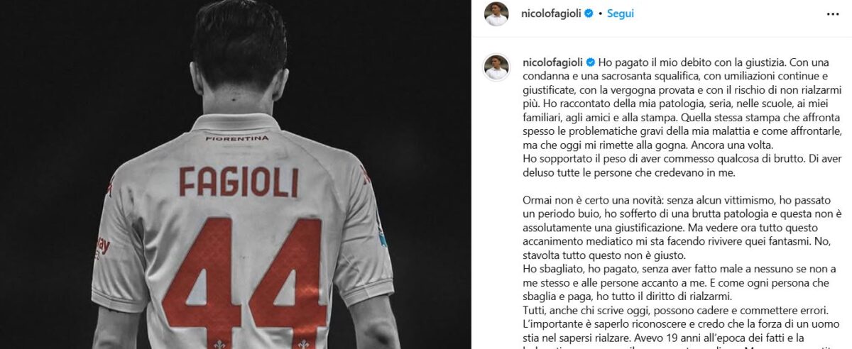 Nicolò Fagioli, le scommesse, lo sfogo su Instagram e il diritto a ripartire Nicolò Fagioli, le scommesse, lo sfogo su Instagram e il diritto a ripartire