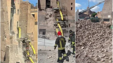 Roma sotto shock: crolla la Torre dei Conti ai Fori Imperiali. Un operaio rimane sotto le macerie
