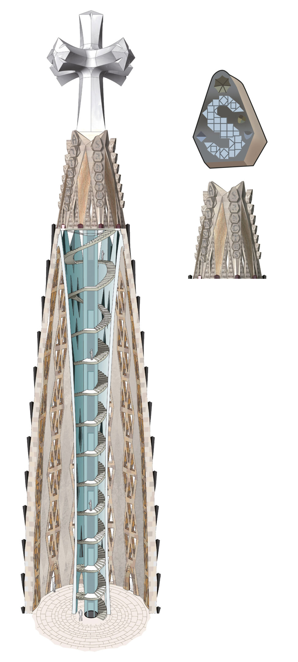 Sagrada Família, completata la torre di Gesù Cristo: la croce ora domina il cielo di Barcellona