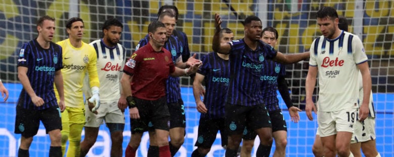 inter atalanta 1-1 proteste manganiello errori rigore frattesi