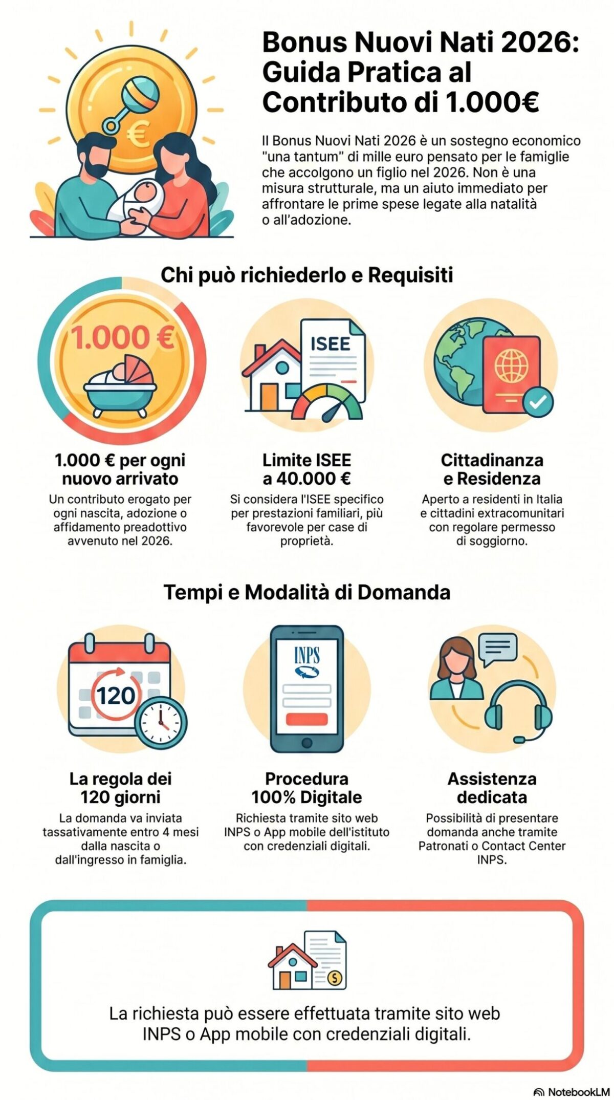 Bonus nuovi nati 2026, via alle domande: mille euro alle famiglie (ma con regole precise)