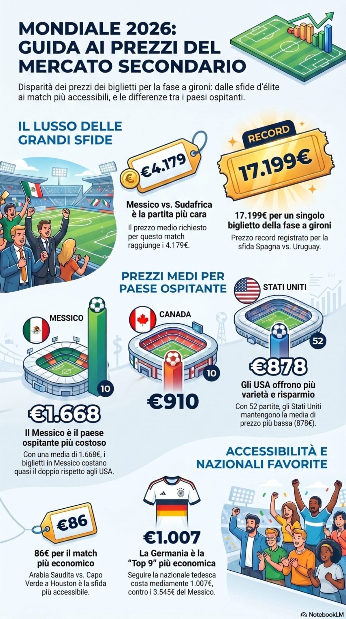 Mondiali 2026, biglietti impazziti: si entra con 86 euro ma c’è chi ne paga 17.000