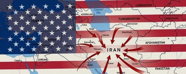 Iran Trump Usa flag