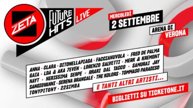Future Hits Live di Radio Zeta, si aggiungono al cast: Anna, Ditonellapiaga, Faccianuvola, Fred De Palma, Gaia, LDA & Aka 7even, Nayt, Samurai Jay, Tommaso Paradiso, 22 Simba