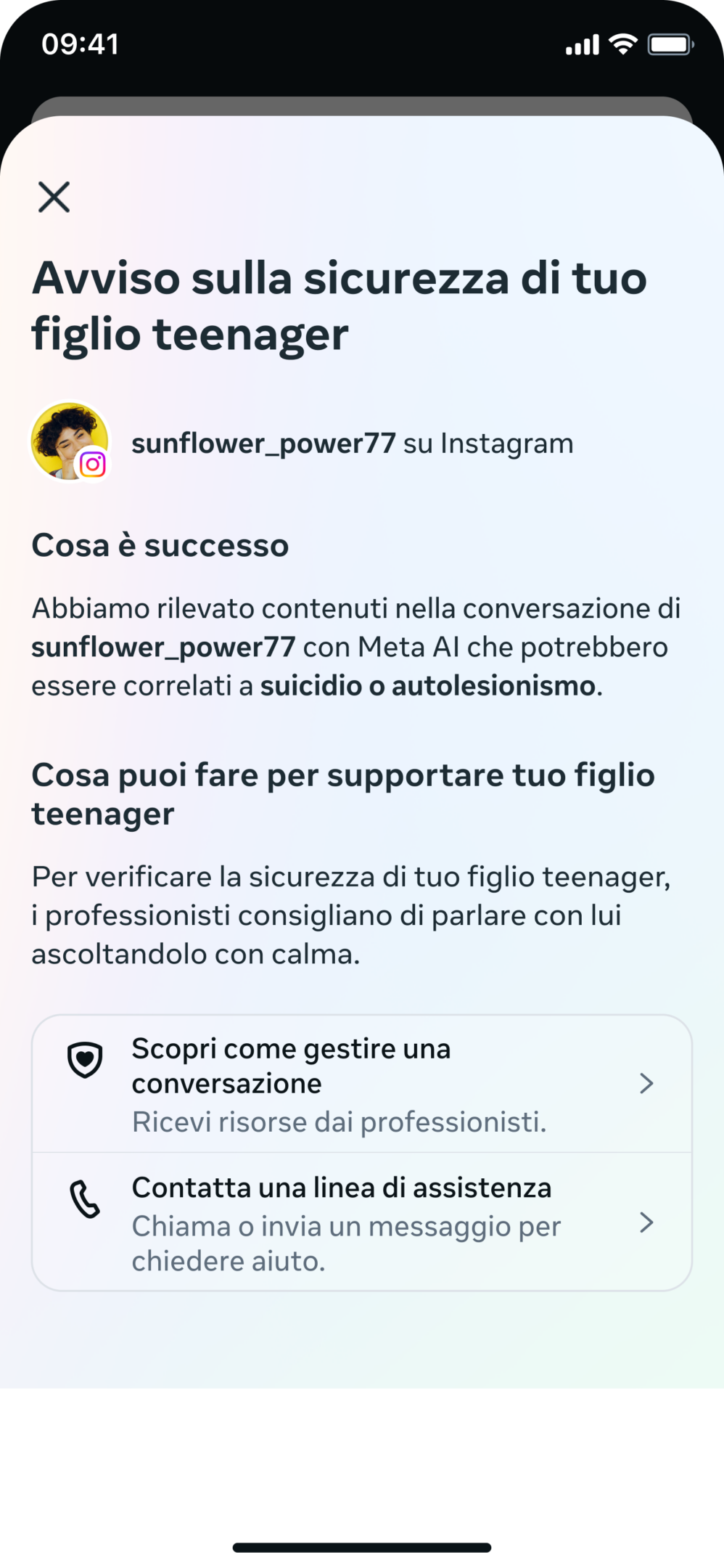 Meta AI avviserà i genitori se un adolescente parla di suicidio o autolesionismo