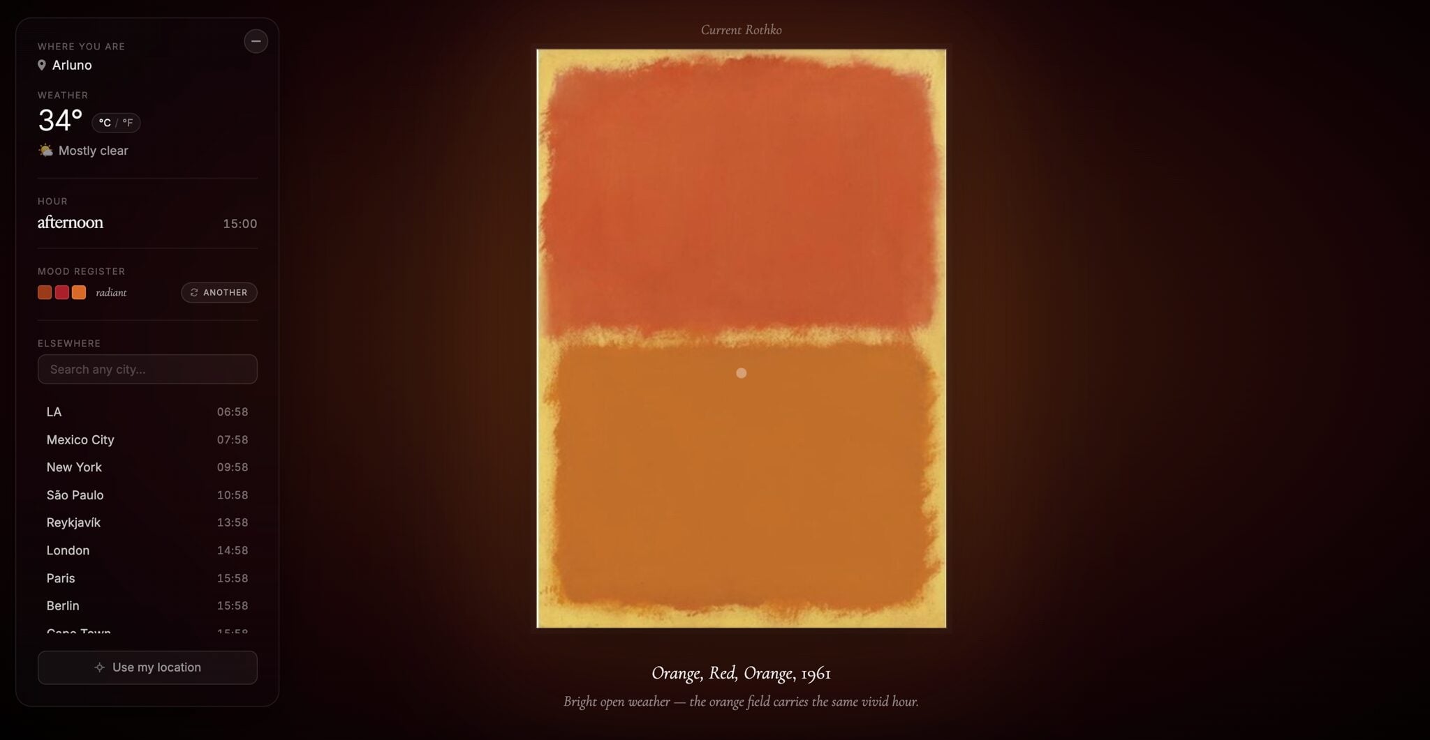 Che tempo fa? Chiedetelo a Rothko: quando un algoritmo trasforma il cielo in un’opera d’arte Che tempo fa? Chiedetelo a Rothko: quando un algoritmo trasforma il cielo in un’opera d’arte