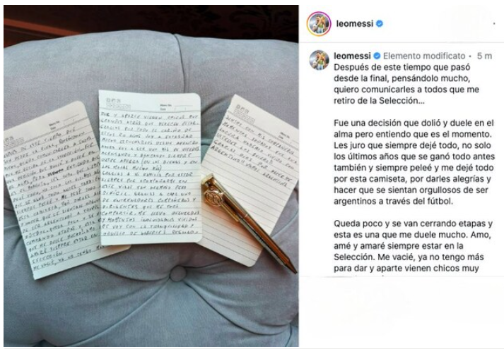 Leo Messi dice addio all’Argentina: finita la sua storia con la nazionale Leo Messi dice addio all’Argentina: finita la sua storia con la nazionale