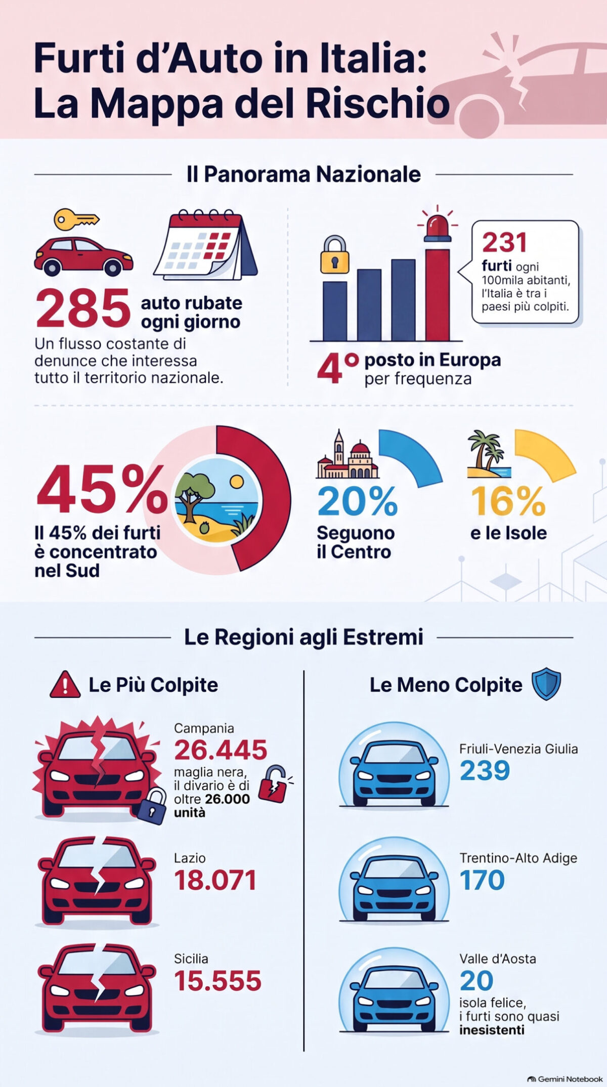 Auto rubate in Italia, 285 spariscono ogni giorno: le regioni dove se ne rubano di più